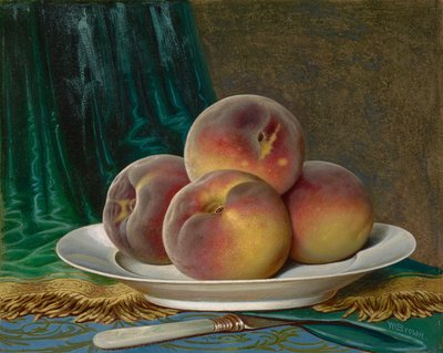 Peaches on a White Plate by William Mason Brown