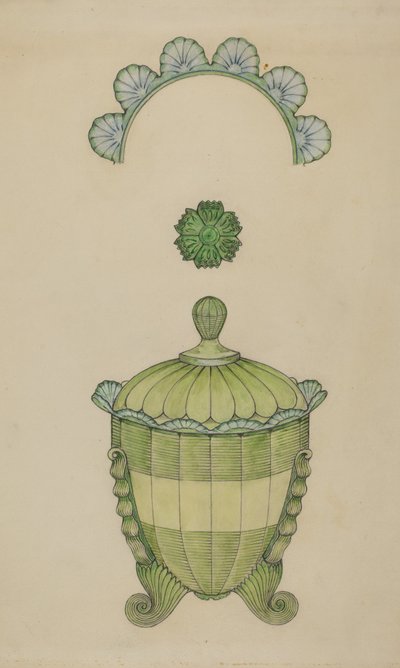 Covered Glass Sugar Bowl by William McAuley