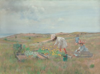 Gathering Flowers, Shinnecock, Long Island by William Merritt Chase