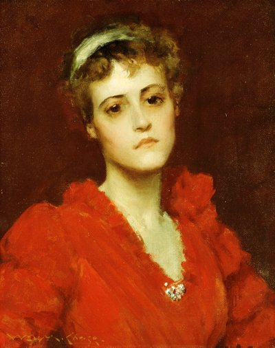The Red Gown by William Merritt Chase