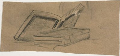 Sketch of Two Books by William Michael Harnett