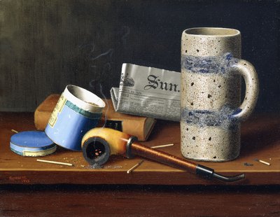 Still-life with Blue Tobacco Box by William Michael Harnett