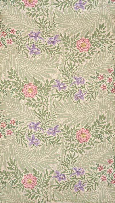 Larkspur. Wallpaper, 1874 by William Morris