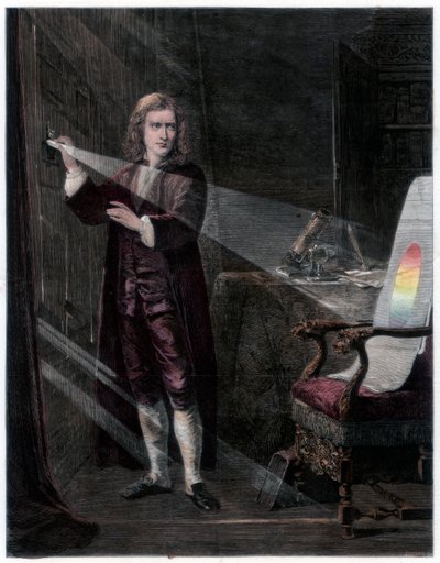 Newton investigating light, 1870 by William Mouat Loudan
