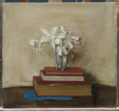 White Orchids on Books by William Nicholson