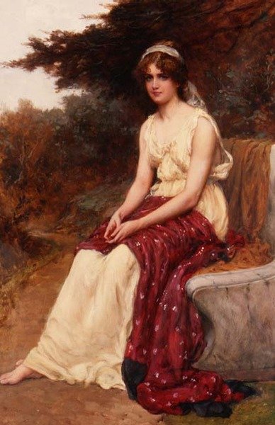 Young Girl Wearing a Yellow Dress by William Oliver