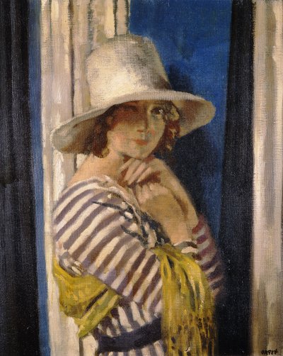 Mrs Hone in a Striped Dress by William Orpen