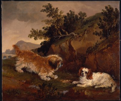 Landscape with spaniel and terrier by William Pascoe