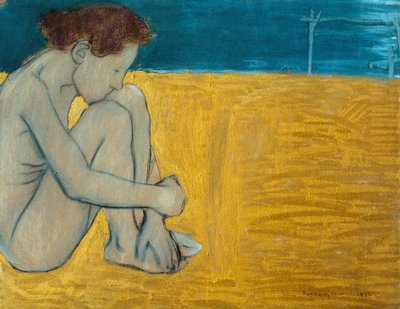 Seated female nude by William Rothenstein