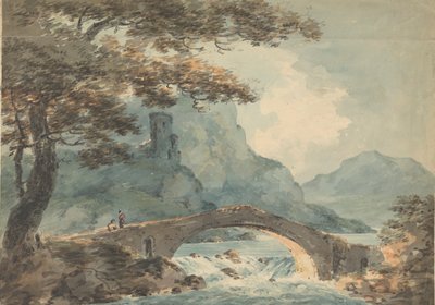 Two Men on a Bridge by William Sawrey Gilpin