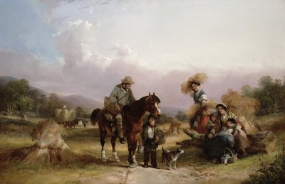 Harvesters Greeting Two Travellers by William Shayer