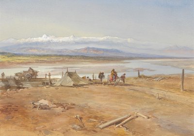 The River Chenab, Punjab by William Simpson
