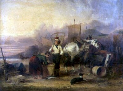 Fisherfolk on the Beach by William Snr. Shayer