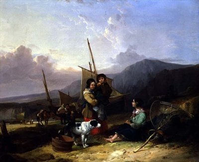 Fisherfolk on the Seashore by William Snr. Shayer