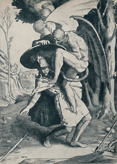 Christian Fighting Apollyon, 1895, 1923 by William Strang