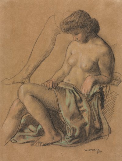 Draped Figure Seated, 1905 by William Strang