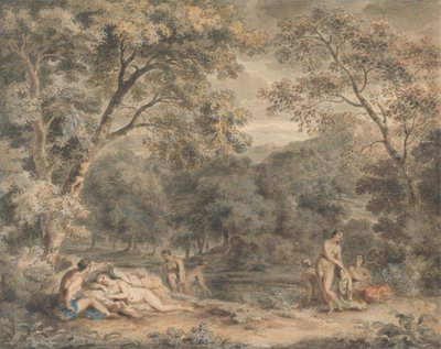 Nymphs Bathing in a Wooded Glade by William Taverner