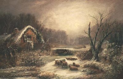 A Wooded Winter Landscape by William Thomas Such