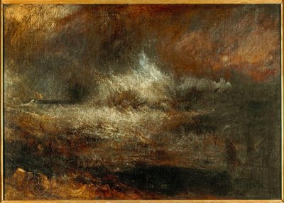 Stormy Sea with Blazing Wreck by Joseph Mallord William Turner