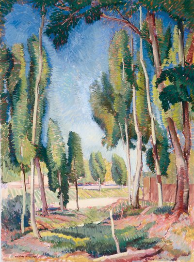 Poplars and Young Fields by William Victor Higgins