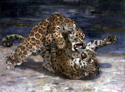 Leopards Fighting by William Walls