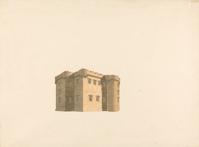 Cluny Castle, Aberdeenshire, Scotland: Perspective by William Wilkins