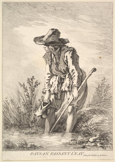 Peasant Crossing Water by William Wynne Ryland