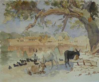 Jaisalmer - Gadi Sagar (sketch) by Wilson Clive