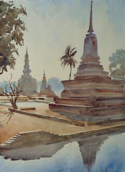 Sunrise, Wat Mahathat, Sukhothai by Wilson Clive
