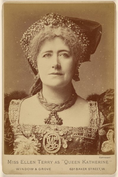 Miss Ellen Terry as Queen Katherine by Window and Grove
