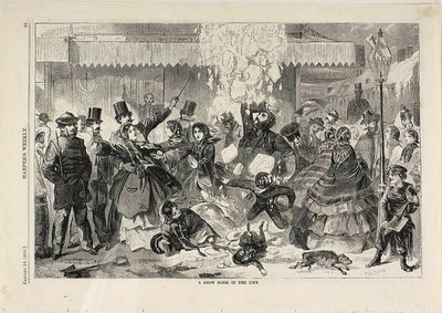 A Snow Slide in the City by Winslow Homer