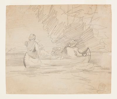 Canoe with Three Men by Winslow Homer