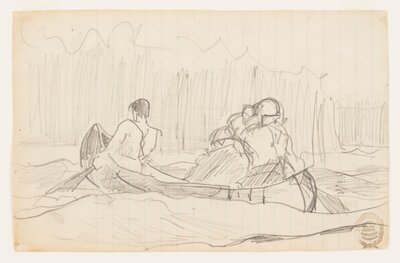 Canoe with Three Men by Winslow Homer