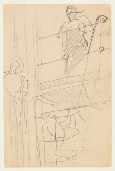 Figure in Oilskins at a Ship