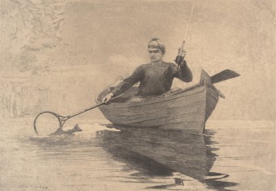 Fly Fishing, Saranac Lake by Winslow Homer