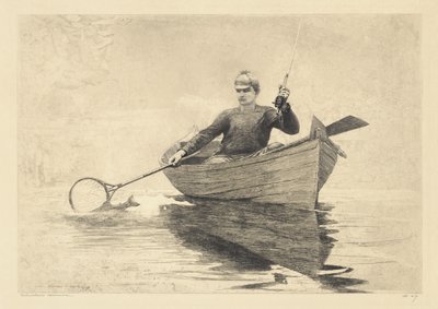 Fly Fishing, Saranac Lake by Winslow Homer
