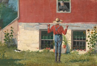 In the Garden Rustic Courtship by Winslow Homer
