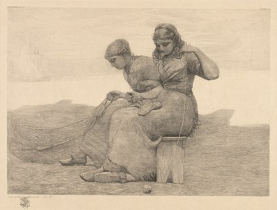 Mending the Tears, 1888 by Winslow Homer