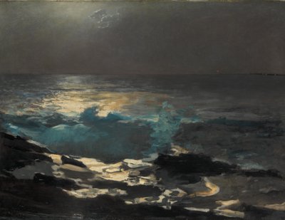 Moonlight, Wood Island Light by Winslow Homer