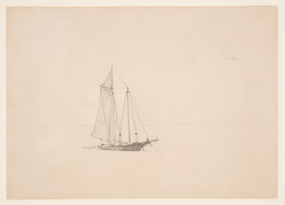 Schooner with Dinghy by Winslow Homer