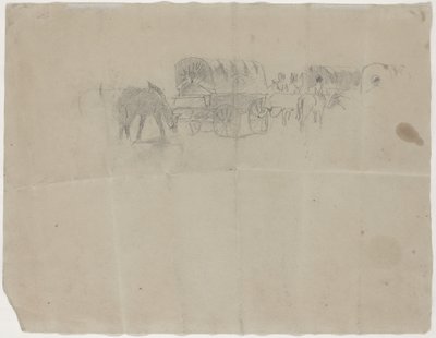 Supply Train and Mules (verso) by Winslow Homer