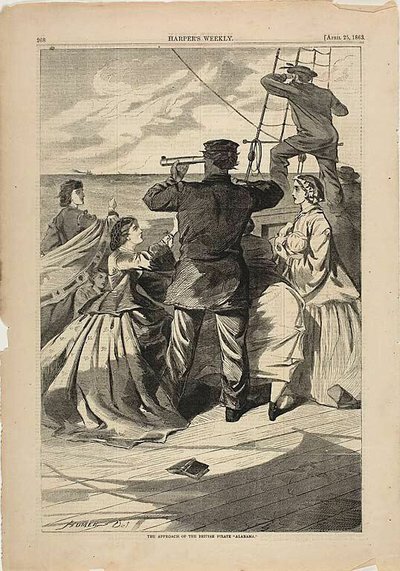 The Approach of the British Pirate 