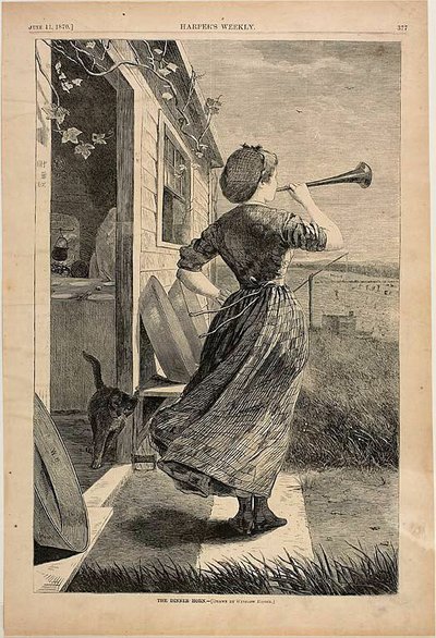 The Dinner Horn by Winslow Homer