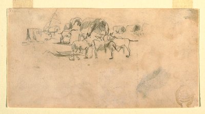 Wagon Train in Camp by Winslow Homer