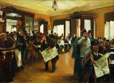 In Café Dominique by Wladimir Jegorowitsch Makowski