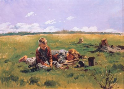 Boys on a Meadow by Wladimir Jegorowitsch Makowski