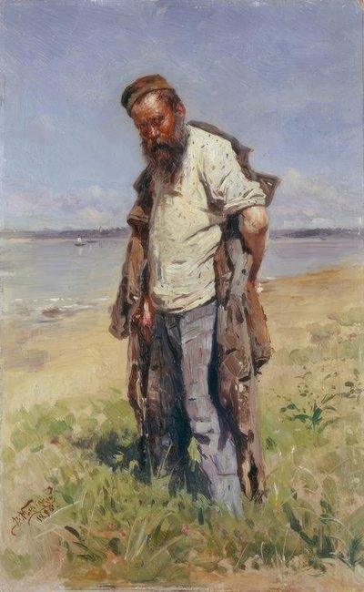 Man by the River by Wladimir Jegorowitsch Makowski