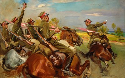 Polish Cavalry Charging by Wojciech Kossak