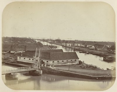 Harbor Canal and the Boom in Batavia by Woodbury and Page