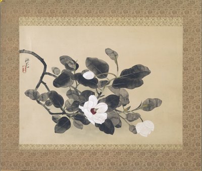 Scroll Painting with Magnolia Branch by Yamamura Koka